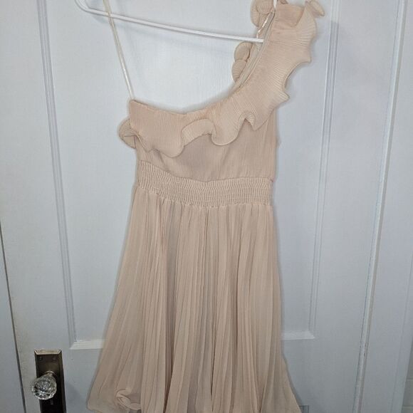 Double zero blush pleated vintage dress - Picture 3 of 5